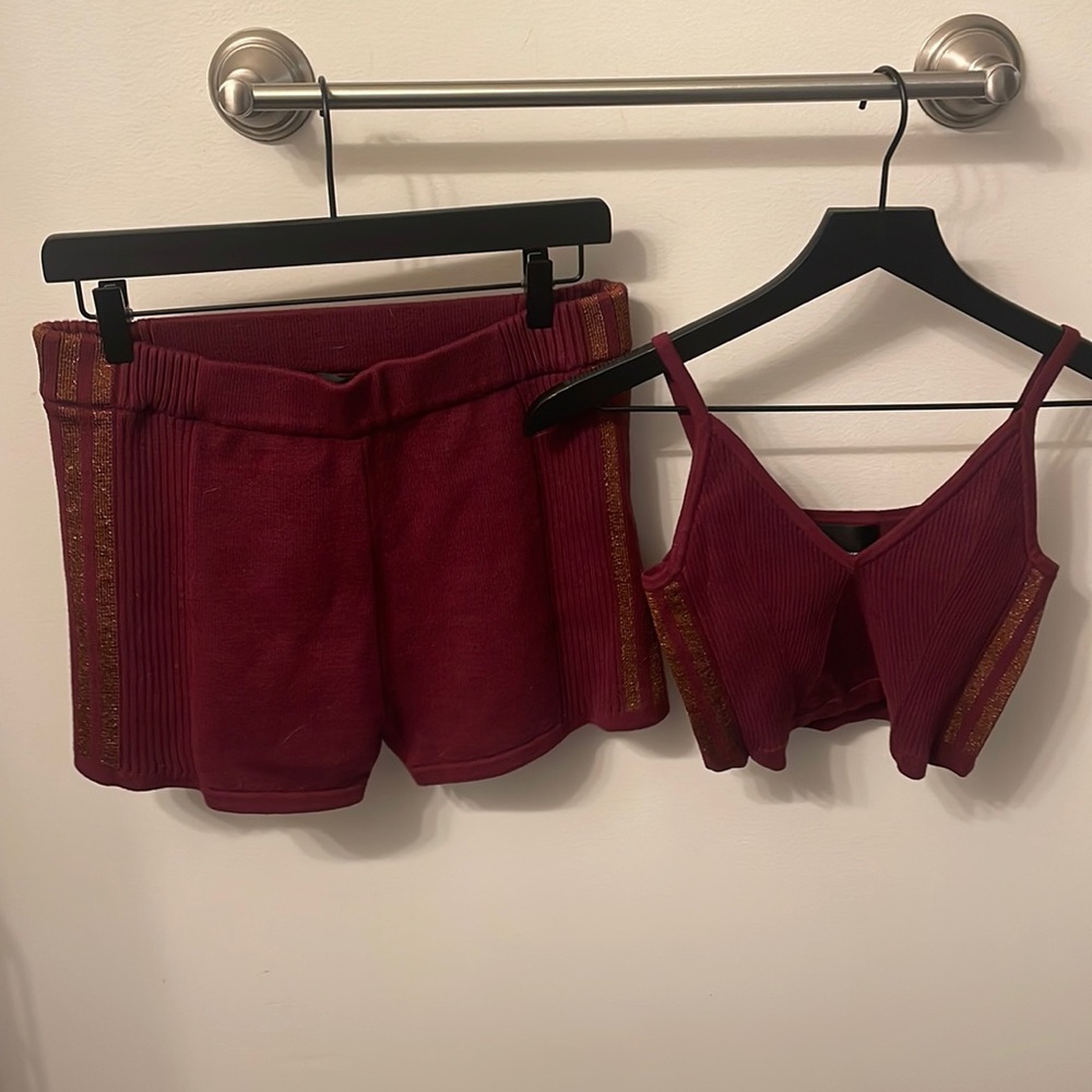 IVP Maroon Matching Top and Shorts